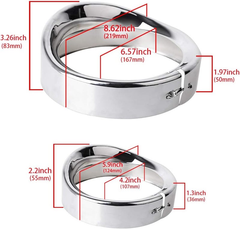 NTHREEAUTO Chrome Motorcycle Lights Frenched Ring Kit Compatible with Harley, 7" Headlight Trim Ring Decorate Visor + 4 1/2" Fog Light Trim Ring Decorate Visor(Chrome) - Image 4
